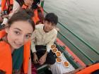 With Omesh on a boat!