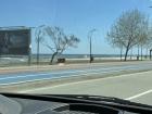 In my friend's car, driving by the seaside!
