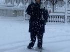 Nazlı enjoying the snowfall in Ordu!