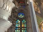 The iconic stained glass inside the Sagrada Familia in Barcelona