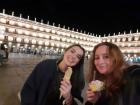 Sharing an ice cream with a new Spanish friend.