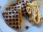 A typical Dutch breakfast with pumpkin-spiced waffles