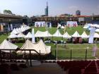 Vendors setting up at the 25th annual Goge Africa Festival in Lagos. 
