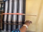 Hitting down the weft with Okaha. 