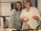 My friend Annie and I cooking dinner together!