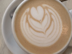 My usual order: cafe con leche. Yum!