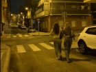 Avery and I walking through the street on our way to llaollao