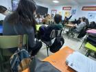 This is a standard classroom in Soto. Imagine 25-30 students in each class!
