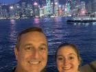 My dad and I with the Hong Kong Skyline