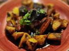 Lomo saltado with potatoes 
