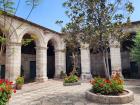 A garden within Santa Catalina Monastery made with sillar