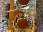 In the true Moroccan way, my friend and I decided to eat the soup from beautiful had painted bowl with hand carved wooden spoons.