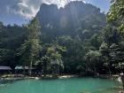 Here is one of the many blue lagoons in northern Laos. The water is so clear that you can see the fish while you swim!