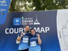 This is me and my roommate Ally after finishing the community 5k. It was so so hot!