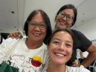 Optometry clinic in Iloilo with two women in their new glasses--we chatted in Ilonggo!