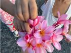 A group of kids brought me flowers and crackers during my beach walk