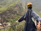 Here's a creepy scarecrow I encountered on a suspension bridge in Tal. I thought it was a real person at first and was a little freaked out when the person never moved