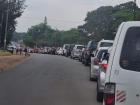You might think this is traffic, but it is actually people lined up on the side of the road outside the gas station waiting to fuel their cars