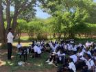 When there are not enough classrooms available, I hold class outside in the shade