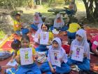 My fourth-grade students completing activities at English camp in February