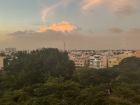 View of sunset from my apartment in Chennai