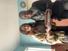 Here we are holding our baking masterpiece 
