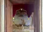 A peek at the artwork inside the Hare Krishna Center.