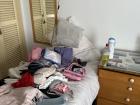 This was the aftermath of unpacking my luggage! I organized everything the first day, so I didn’t have to worry about it when school started.
