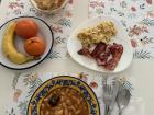Me and my roommate got homesick for American food, so we asked our host mom to recreate a popular American breakfast! Bacon in Spain is different than the US, but it helped us remember our favorite foods from home.