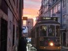 Many European cities have trams; here's one in Lisbon, Portugal
