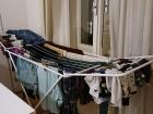 Dryers aren't that common here, so instead we use drying racks to hang up and dry our clothes