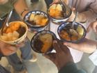 Enjoying "anmitsu" with friends 