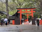 Wandering through ancient torii gates under a soft Kyoto rain