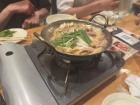 Our "nabe" contained thin slices of beef, onion, cabbage, "nira" (a type of chive) and a sprinkle of chili pepper 