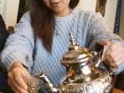 Drinking tea at a beautiful Moroccan tea house