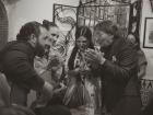 Flamenco artists spontaneously playing in a bar in Granada