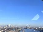 View of London inside of Tower Bridge.
