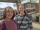 Claire and I waiting for the subway in the morning to head to downtown London