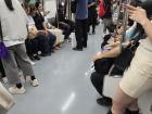 The subway cars can get crowded!