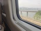 Looking out of the window of the KTX bullet train