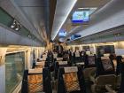 The inside of a KTX (Korea Train eXpress) bullet train