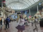 Many people rent school uniforms and wear fun headbands at Lotte World amusement park!