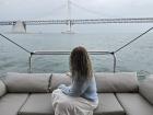 Admiring Busan's famous Gwangandaegyo Bridge from a yacht