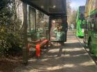 Bus stop seating area.