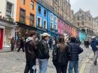 Walking around the streets in Edinburgh, Scotland