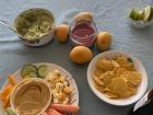 I made homemade hummus and guacamole with a mango dessert... I love dips!