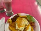 A full plate of llapingachos from the market