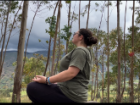 meditating in the hills