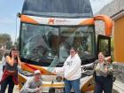 These other Junín volunteers are posing next to our bus which crashed on the way to our site