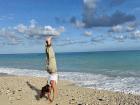 A handstand on one of my beach walks; I'm so luck to have this blue water and pebble beach only two minutes from my front door!